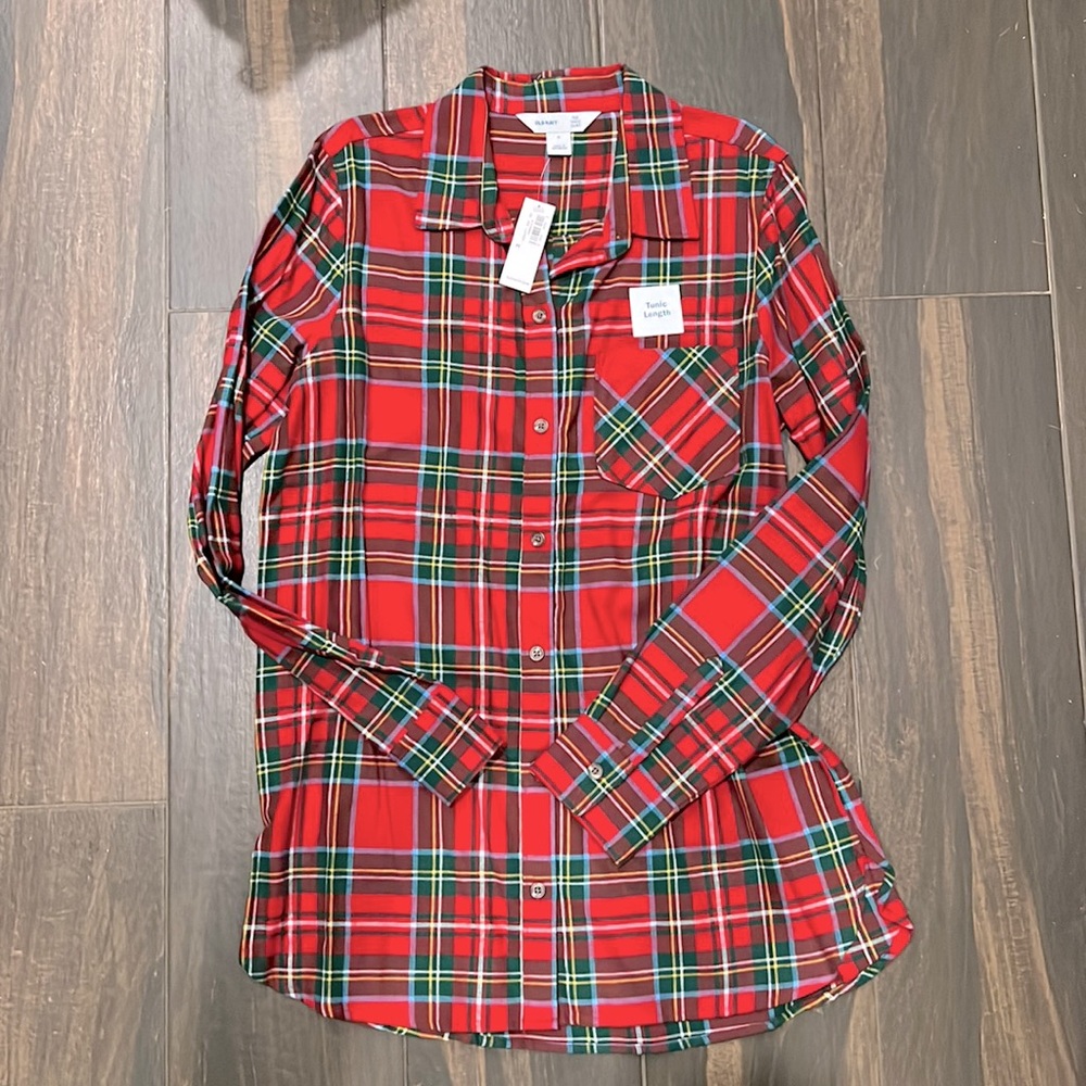 Plaid. Tunic. Old Navy. Size S. NWT